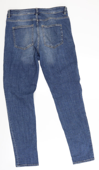 Womens UK Size M H&M Regular Fit Tapered Blue Jeans