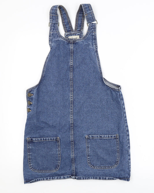 Denim Co. Womens Blue  Denim Pinafore/Dungaree Dress  Size 8
