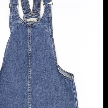 Denim Co. Womens Blue  Denim Pinafore/Dungaree Dress  Size 8
