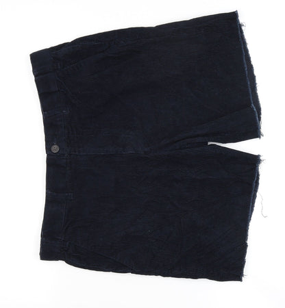 M&S Womens Blue  Corduroy Chino Shorts Size 34 in
