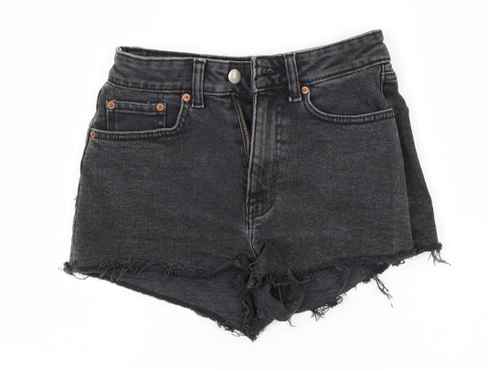 H&M Womens Black  Denim Hot Pants Shorts Size 34