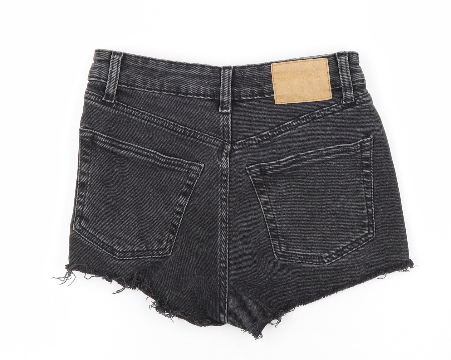 H&M Womens Black  Denim Hot Pants Shorts Size 34