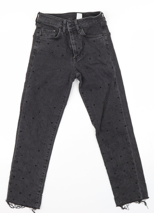 Womens UK Size 6 Preworn Regular Fit  Black Trousers