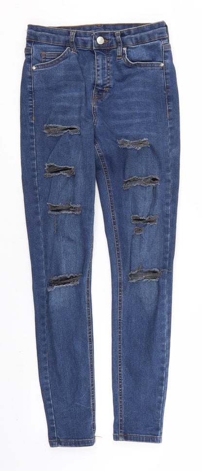 Mens UK Size 26 Topshop Regular Fit Straight Blue Jeans