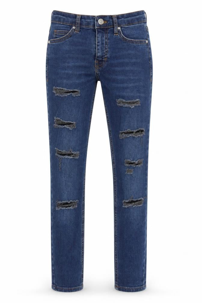 Topshop Womens Blue  Denim Straight Jeans Size 26 L32 in