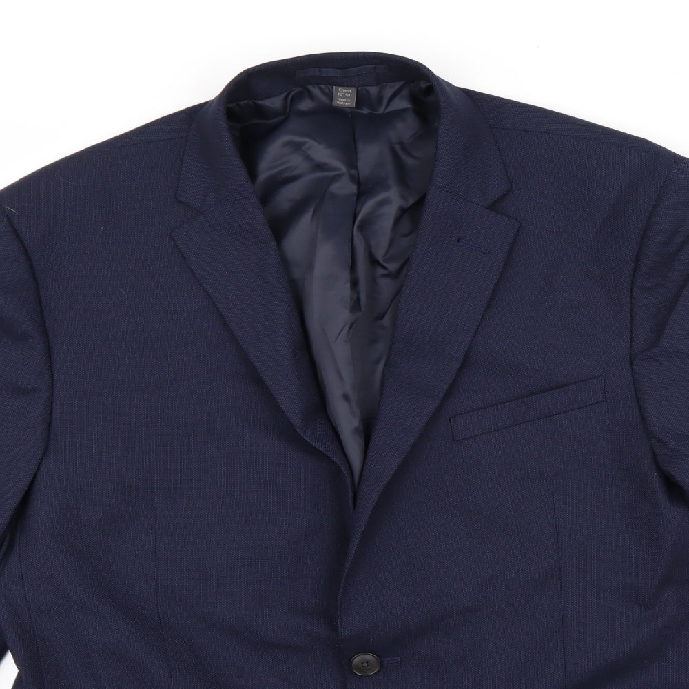 Mens UK Size 42 m&S Regular Blue Suit Jacket