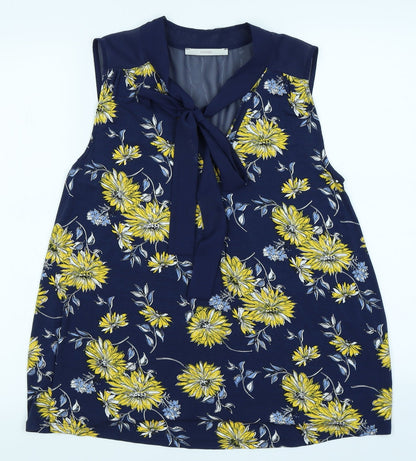 George Womens Blue Floral  Basic Tank Size 10