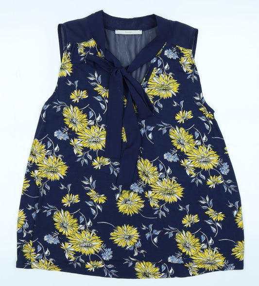 George Womens Blue Floral  Basic Tank Size 10