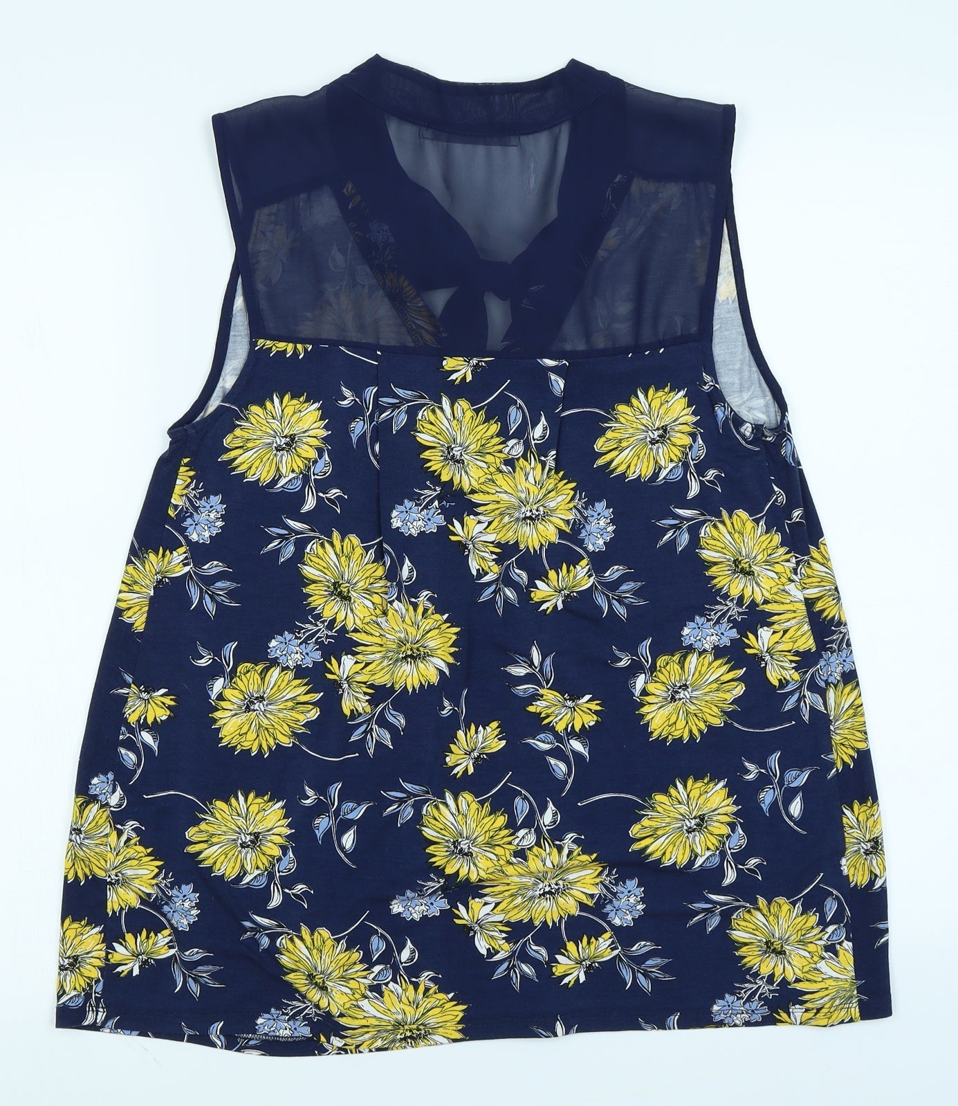George Womens Blue Floral  Basic Tank Size 10