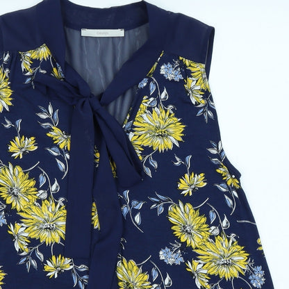 George Womens Blue Floral  Basic Tank Size 10