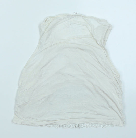 Topshop Womens White   Cropped Tank Size 8