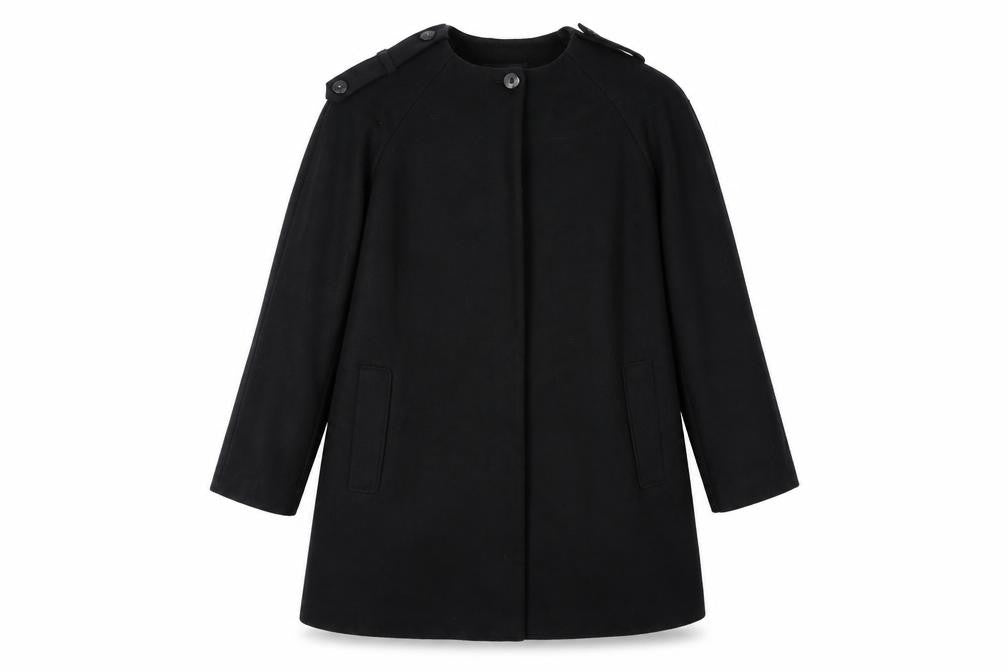 Womens UK Size 8 H&M Black Overcoat