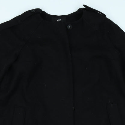 Womens UK Size 8 H&M Black Overcoat