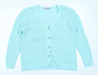 Pure & Natural Womens Blue   Cardigan Jumper Size M