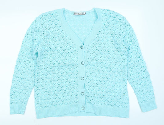 Pure & Natural Womens Blue   Cardigan Jumper Size M
