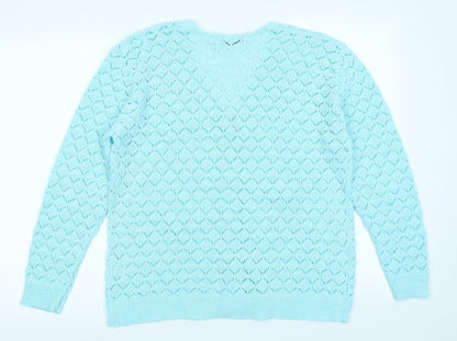 Pure & Natural Womens Blue   Cardigan Jumper Size M