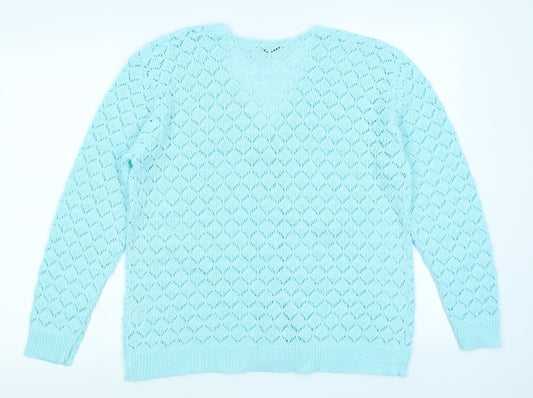 Pure & Natural Womens Blue   Cardigan Jumper Size M