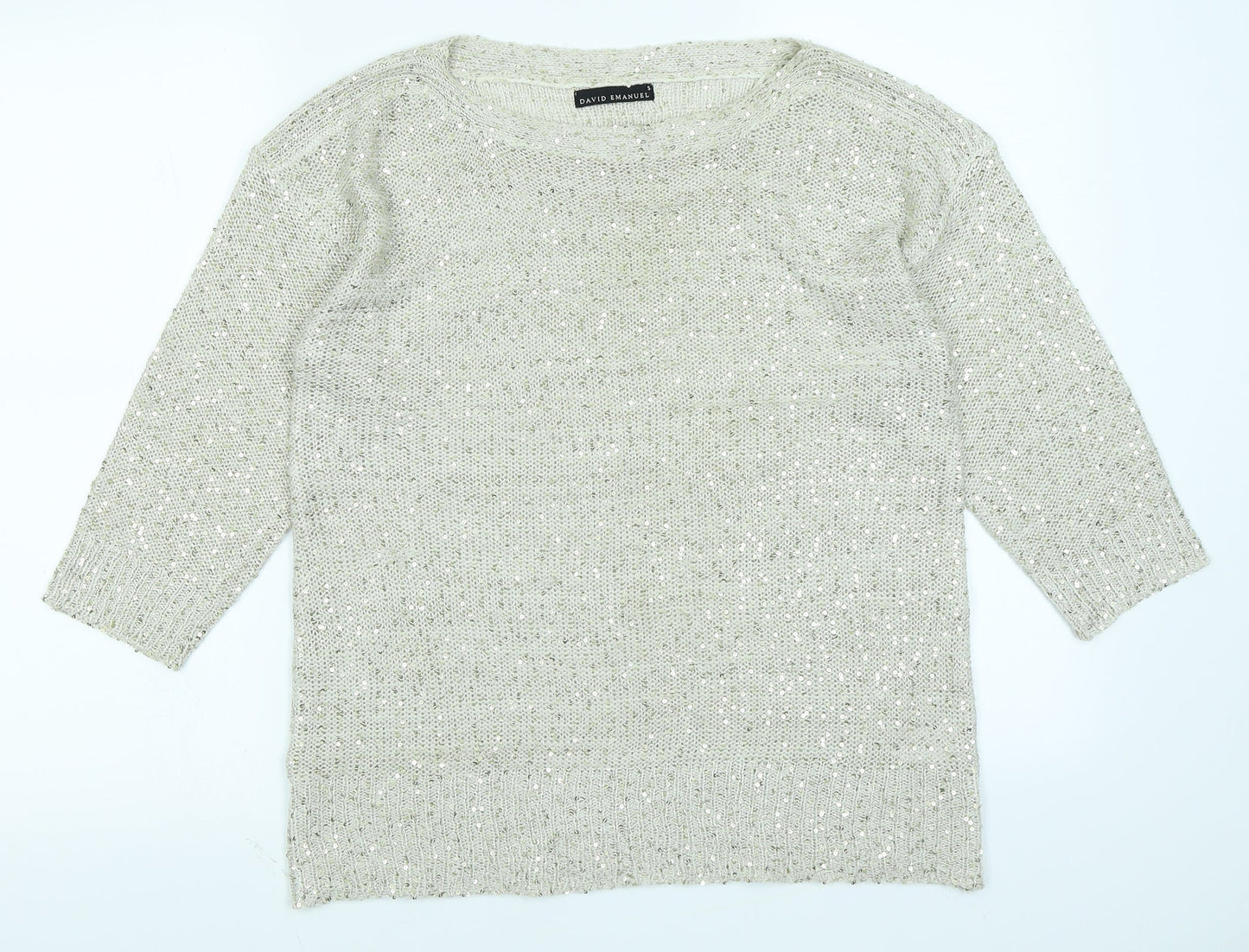 David Emanuel Womens Gold   Pullover Jumper Size S