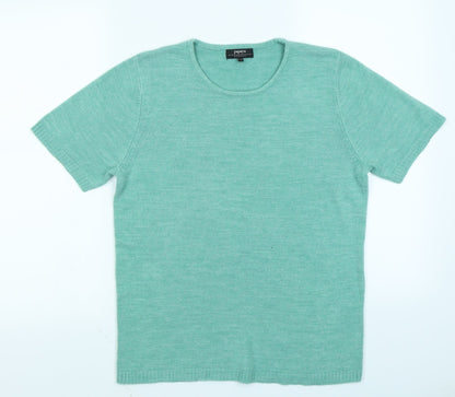 Papaya Womens Green  Knit Basic T-Shirt Size 14