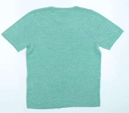 Papaya Womens Green  Knit Basic T-Shirt Size 14
