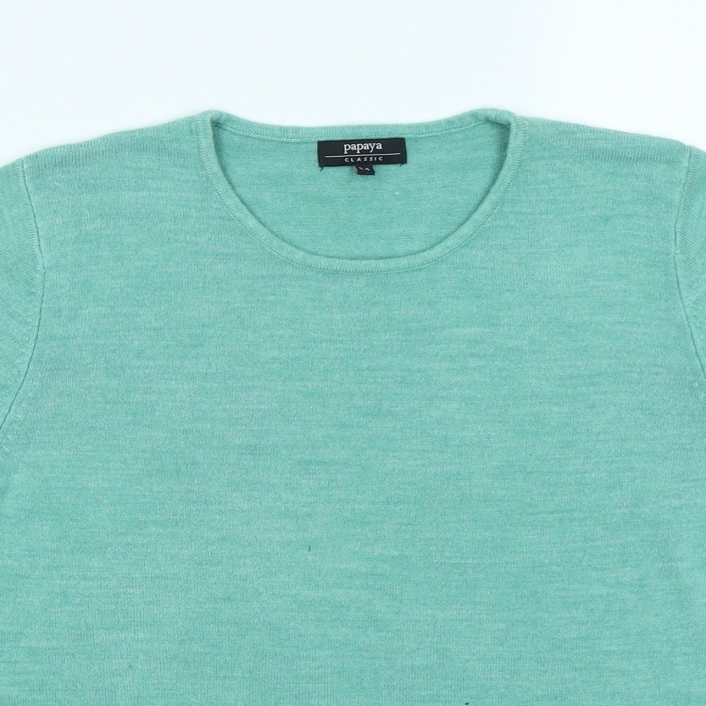 Papaya Womens Green  Knit Basic T-Shirt Size 14