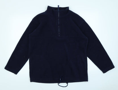 Active Mens Blue  Fleece Pullover Sweatshirt Size S