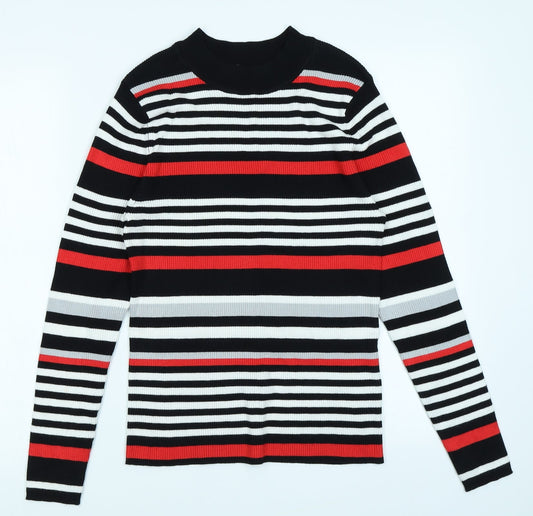 Peacocks Womens Red Striped  Pullover Jumper Size 14