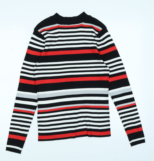Peacocks Womens Red Striped  Pullover Jumper Size 14