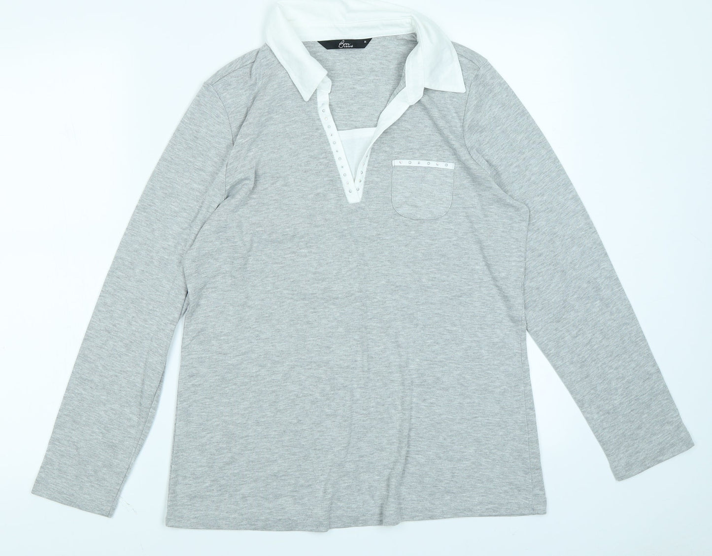Bm Casual Womens Grey   Basic T-Shirt Size M