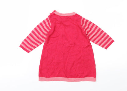 F&F Girls Pink Fair Isle  A-Line  Size 3-6 Months