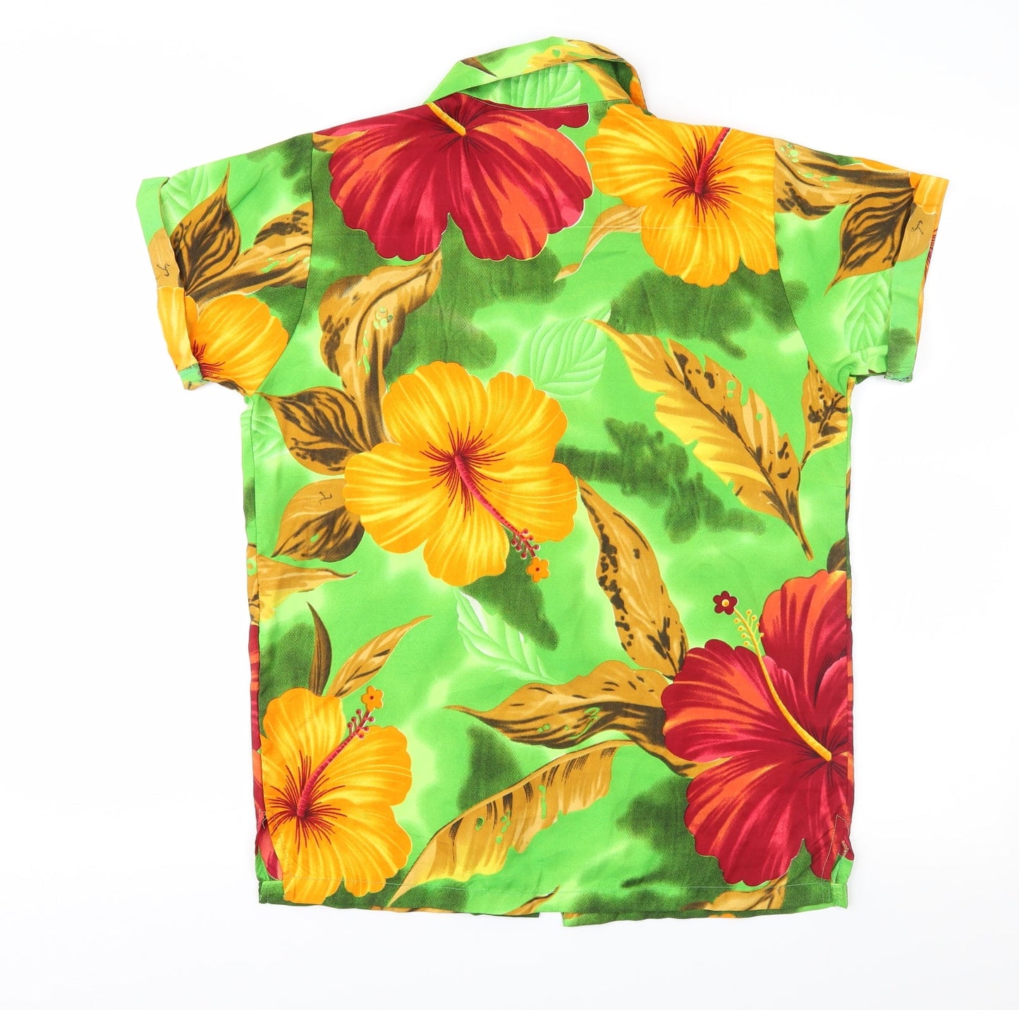 V.H.O Womens Green Floral  Basic Button-Up Size XS