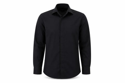 Mens UK Size 15 REMUS Black  Button-Up Long Sleeve Casual Shirt