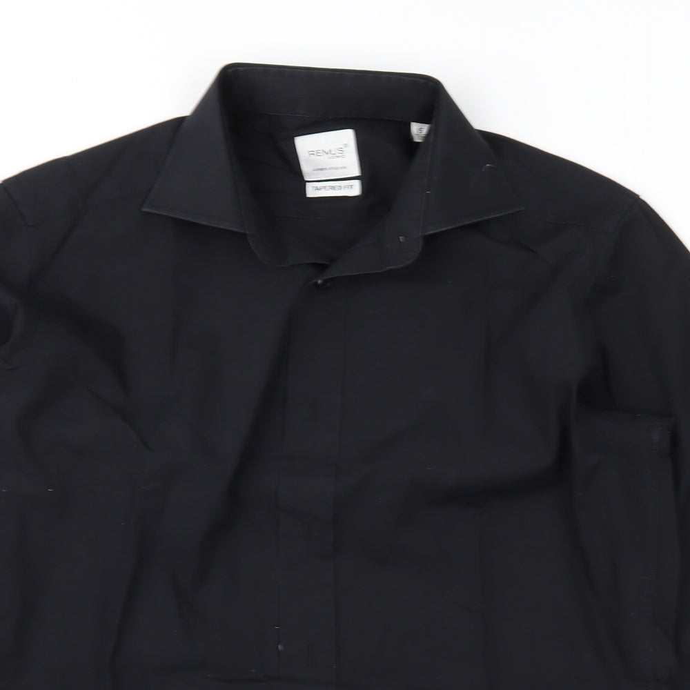 REMUS Mens Black    Button-Up Size 15