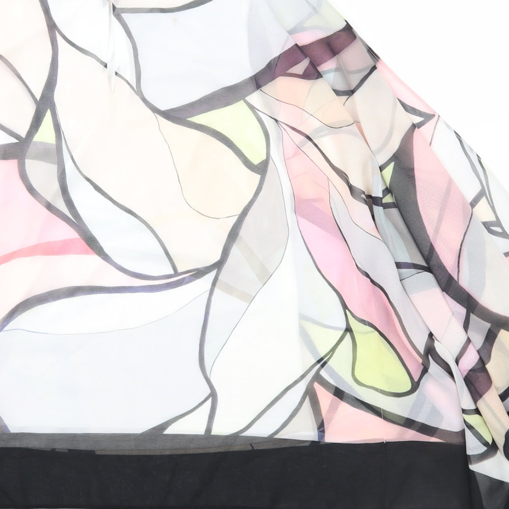 Coast Womens Multicoloured Geometric  Basic Blouse Size 6