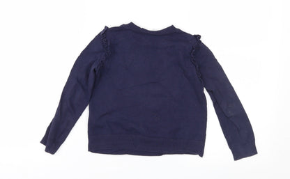 Gap Girls Blue Fair Isle  Pullover Jumper Size 5 Years