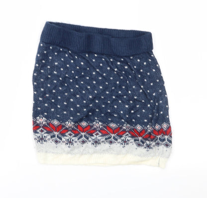 ASOS Womens Blue Fair Isle Knit Straight & Pencil Skirt Size 8
