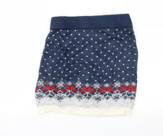 ASOS Womens Blue Fair Isle Knit Straight & Pencil Skirt Size 8
