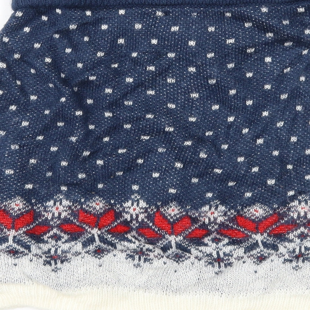 ASOS Womens Blue Fair Isle Knit Straight & Pencil Skirt Size 8