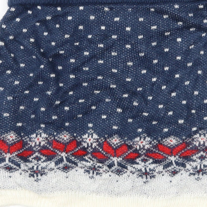 ASOS Womens Blue Fair Isle Knit Straight & Pencil Skirt Size 8