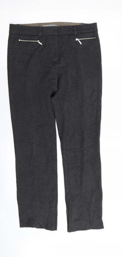 M&S Womens Grey   Trousers  Size 8 L27 in