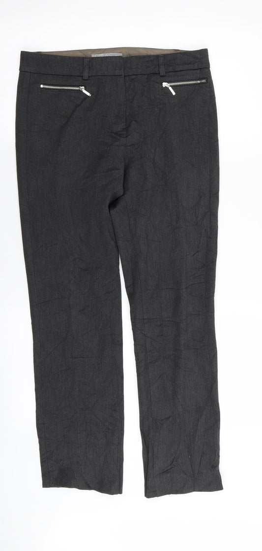 M&S Womens Grey   Trousers  Size 8 L27 in