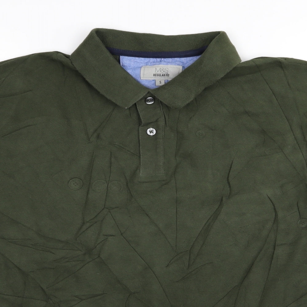M&S Mens Green    Polo Size S