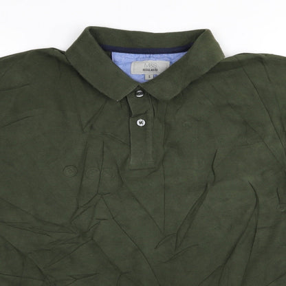 M&S Mens Green    Polo Size S