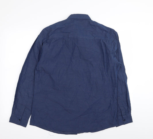 silver eight Mens Blue    Button-Up Size L