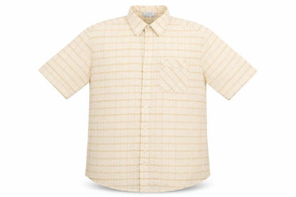 Mens UK Size XL Leisure Beige  Button-Up Short Sleeve Casual Shirt