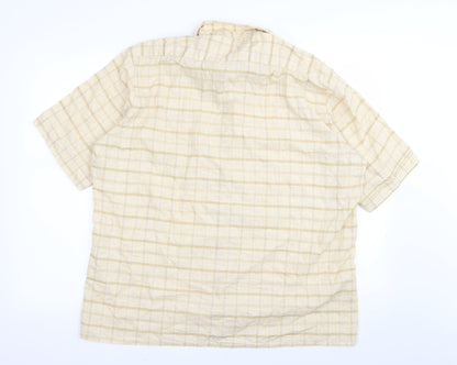 Mens UK Size XL Leisure Beige  Button-Up Short Sleeve Casual Shirt