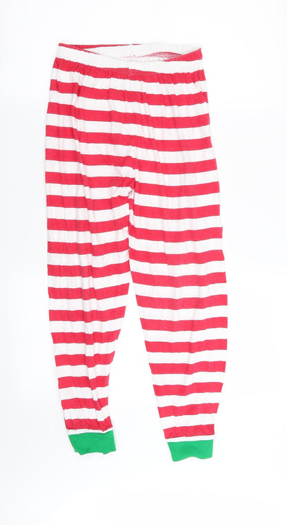 Preworn Girls Multicoloured Striped  Cami Pyjama Pants Size 10-11 Years  - christmas trousers