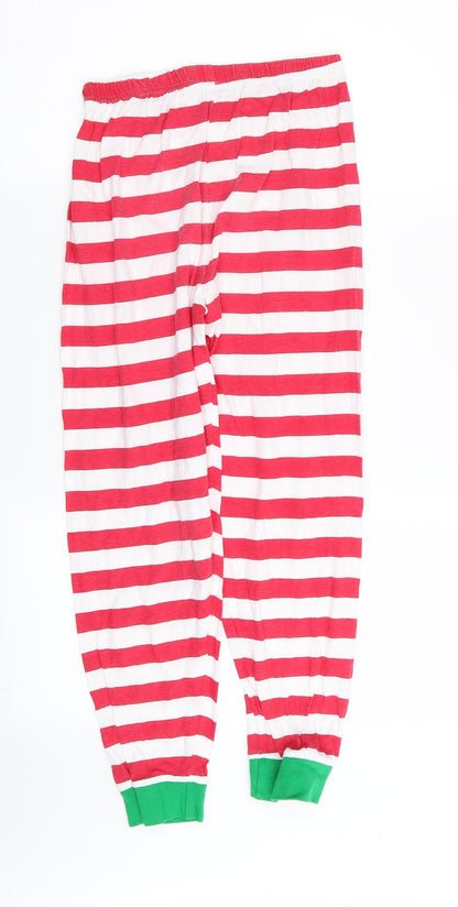 Preworn Girls Multicoloured Striped  Cami Pyjama Pants Size 10-11 Years  - christmas trousers