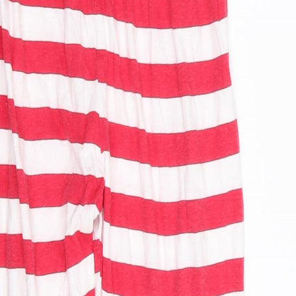Preworn Girls Multicoloured Striped  Cami Pyjama Pants Size 10-11 Years  - christmas trousers