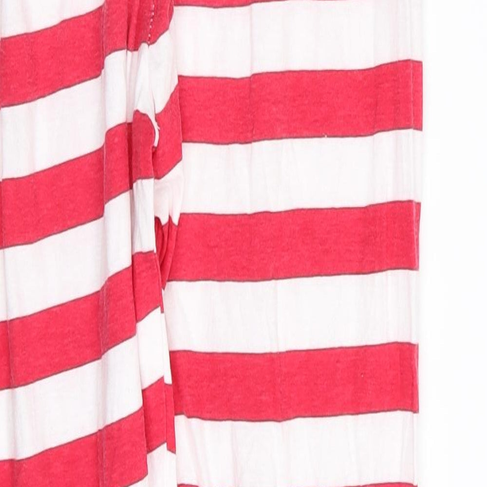 Preworn Girls Multicoloured Striped  Cami Pyjama Pants Size 10-11 Years  - christmas trousers